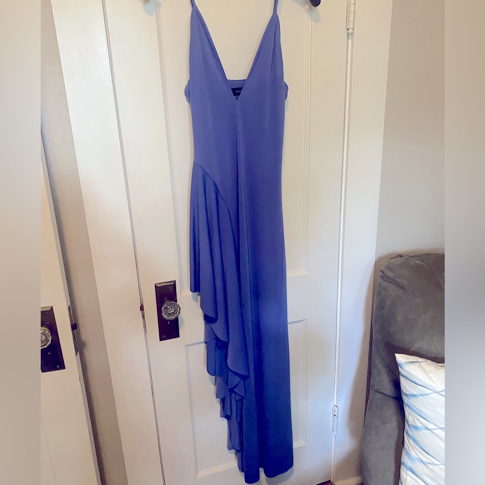 Asymmetrical periwinkle maxi dress!